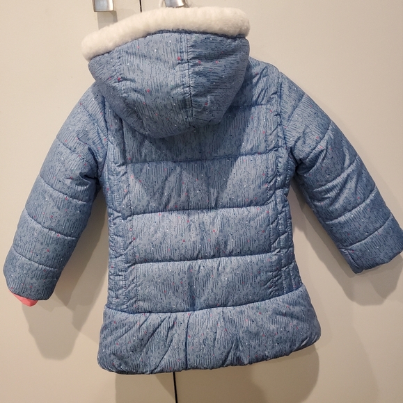 Oshkosh 3T girls blue puffer jacket - Picture 3 of 5
